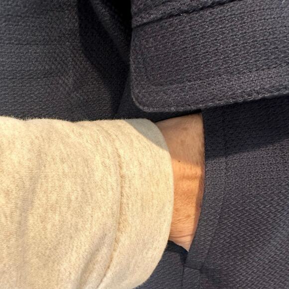 Banana Republic Navy Double Breasted Cotton Peacoat XS Classic Tailored - Picture 13 of 16